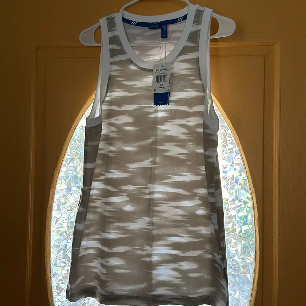 Mens adidas originals sleeveless camo sky tank top size medium new with tags - Picture 1 of 3
